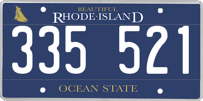 RI license plate 335521