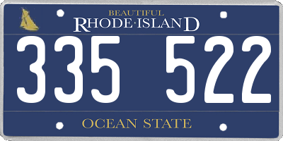 RI license plate 335522