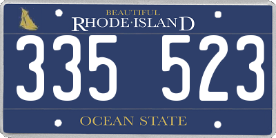 RI license plate 335523