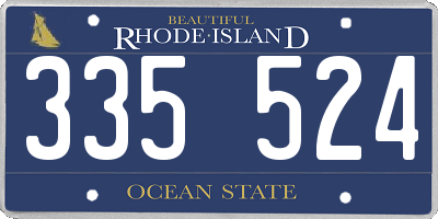 RI license plate 335524