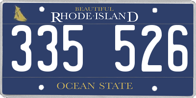 RI license plate 335526