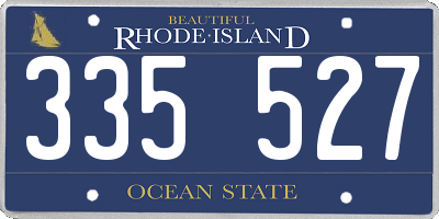 RI license plate 335527