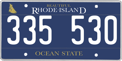 RI license plate 335530