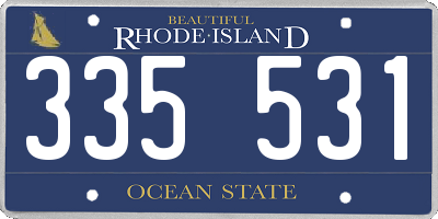 RI license plate 335531