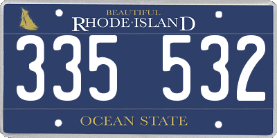 RI license plate 335532