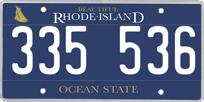 RI license plate 335536
