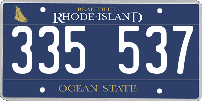 RI license plate 335537