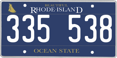 RI license plate 335538