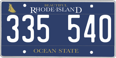 RI license plate 335540