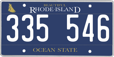 RI license plate 335546