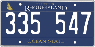 RI license plate 335547