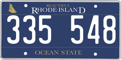 RI license plate 335548