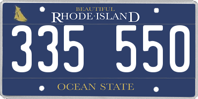 RI license plate 335550