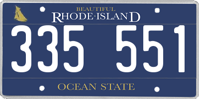 RI license plate 335551