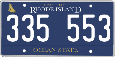 RI license plate 335553