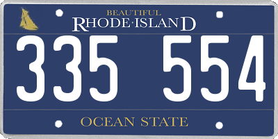 RI license plate 335554