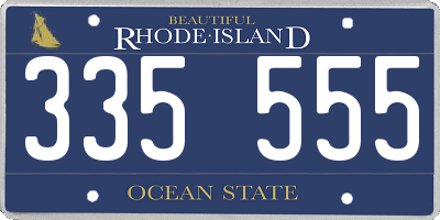 RI license plate 335555