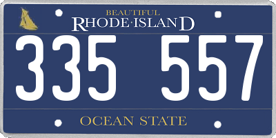 RI license plate 335557