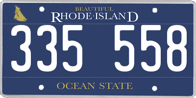 RI license plate 335558