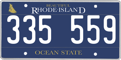 RI license plate 335559