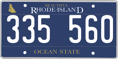 RI license plate 335560