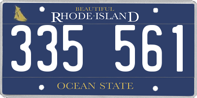 RI license plate 335561