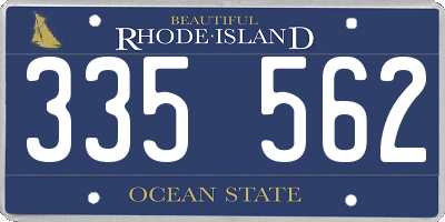 RI license plate 335562
