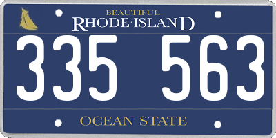 RI license plate 335563