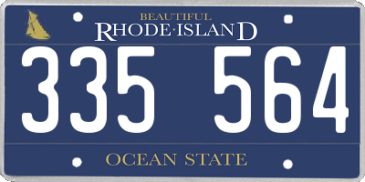 RI license plate 335564