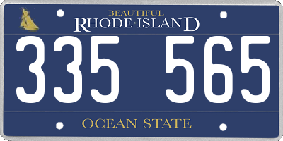 RI license plate 335565