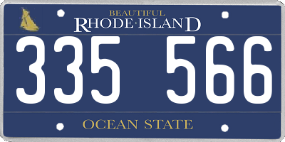 RI license plate 335566