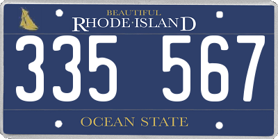 RI license plate 335567