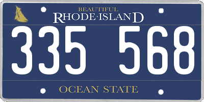RI license plate 335568