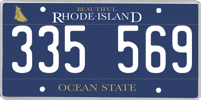 RI license plate 335569