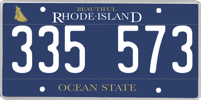 RI license plate 335573