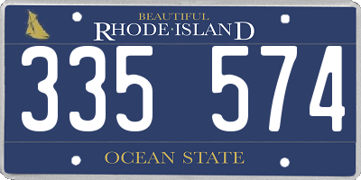 RI license plate 335574