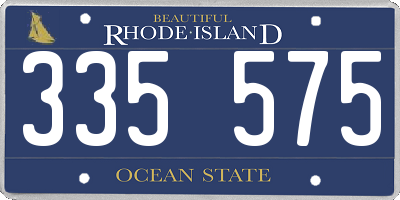 RI license plate 335575