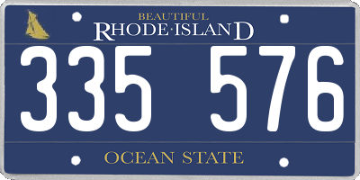 RI license plate 335576