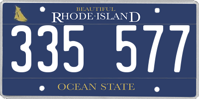RI license plate 335577