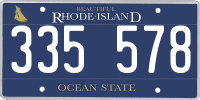 RI license plate 335578