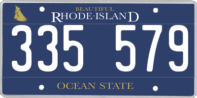 RI license plate 335579