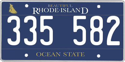 RI license plate 335582