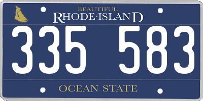 RI license plate 335583