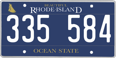 RI license plate 335584