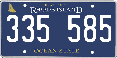 RI license plate 335585