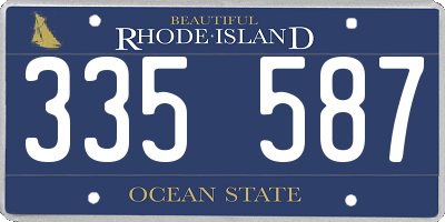 RI license plate 335587