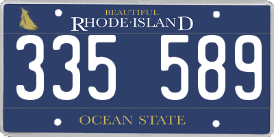 RI license plate 335589