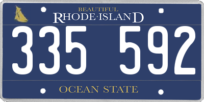 RI license plate 335592