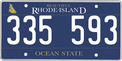 RI license plate 335593