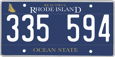 RI license plate 335594